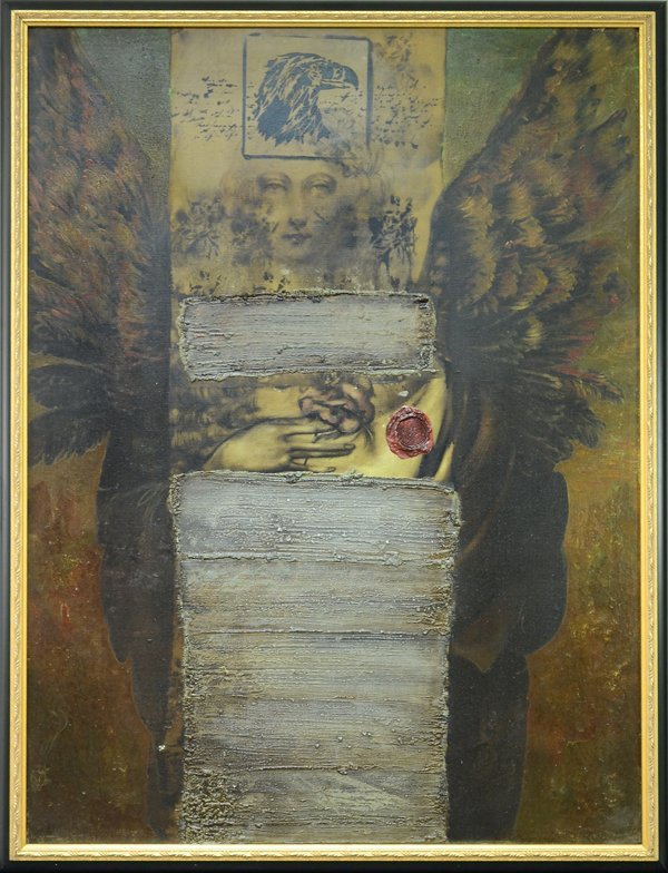 KAITZAG VANIKIAN ARMENIAN B.1961: "Angel", 1995, oil on canvas ,, 47 x 35 1/4 in (120 x 90 cm) , titled signed and dated verso