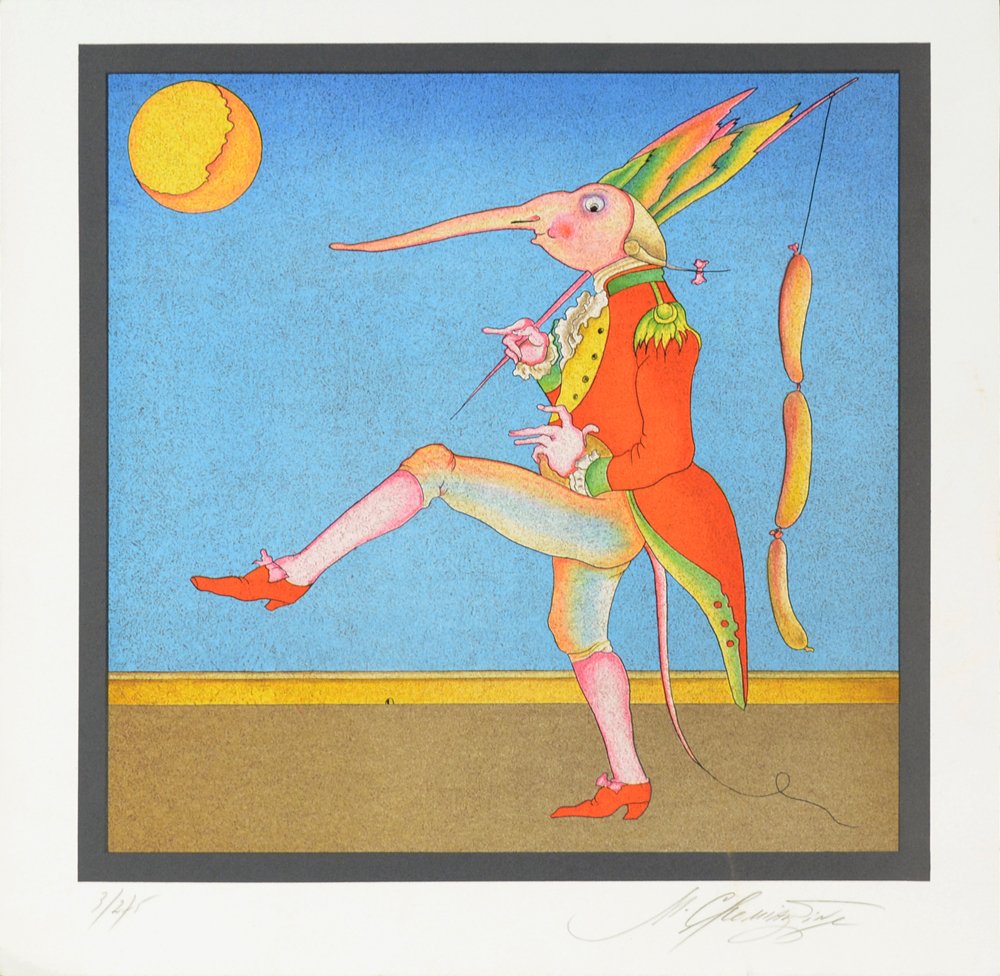 MIHAIL CHEMIAKIN (RUSSIAN B.1929): Rats, 1995" , Lithograph , 13 1/2 x 13 1/2 (34.3 x 34.3 cm) , signed lower right. Edition 3/275