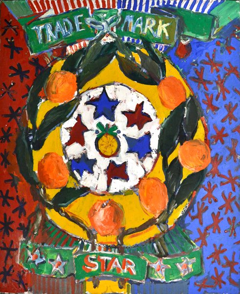 DON NICE (AMERICAN B.1932): Trade Mark Star , oil on canvas , 46 x 38 in (116.8 x 96.5 cm) , signed verso the collector discussing the painting