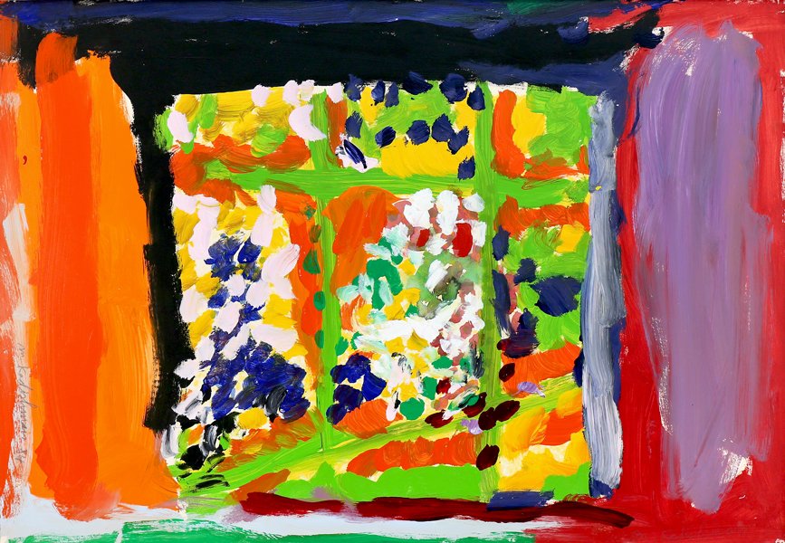 MENASHE KADISHMAN ISRAELI B.1932: Untitled , acrylic on canvas , 41 1/2 x 29 1/2 in (105.4 x 74.9 cm) , signed lower right and verso, dated 1984