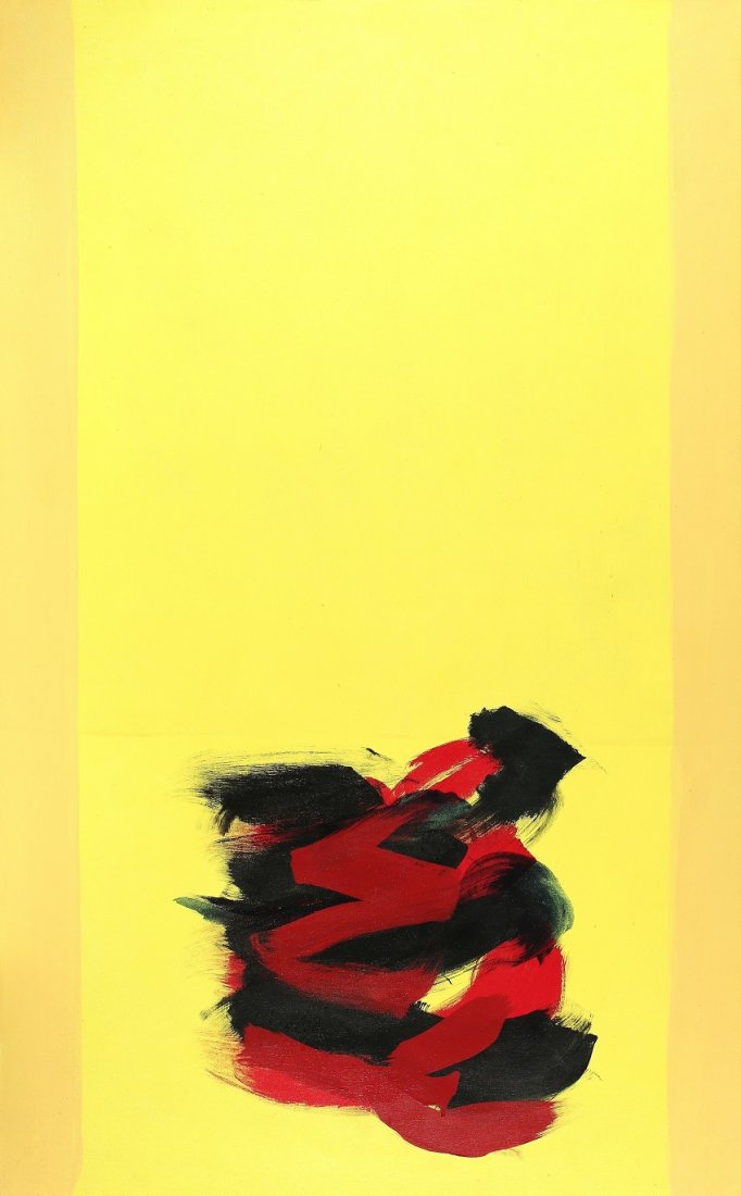 CLEVE GRAY AMERICAN 1918-2004: Untitiled, acrylic on canvas, 61 x 38 in (154.9 x 96.5 cm) signed verso dated 1976