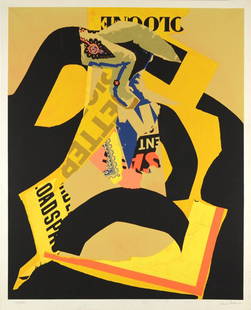 DAVID PORTER AMERICAN 1912-2005: "Scraps", lithograph, 34 x 42 (86.4 x 106.7 cm), Signed lower right. Edition number 92/250.