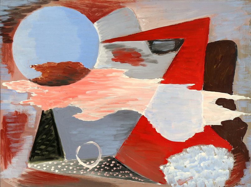 LOUIS K. STONE AMERICAN 1902-1984: Untitled, oil on sheet metal, 12 x 16 in (30.5 x 40.6 cm). Signed lower right, private collection Old Lyme, CT