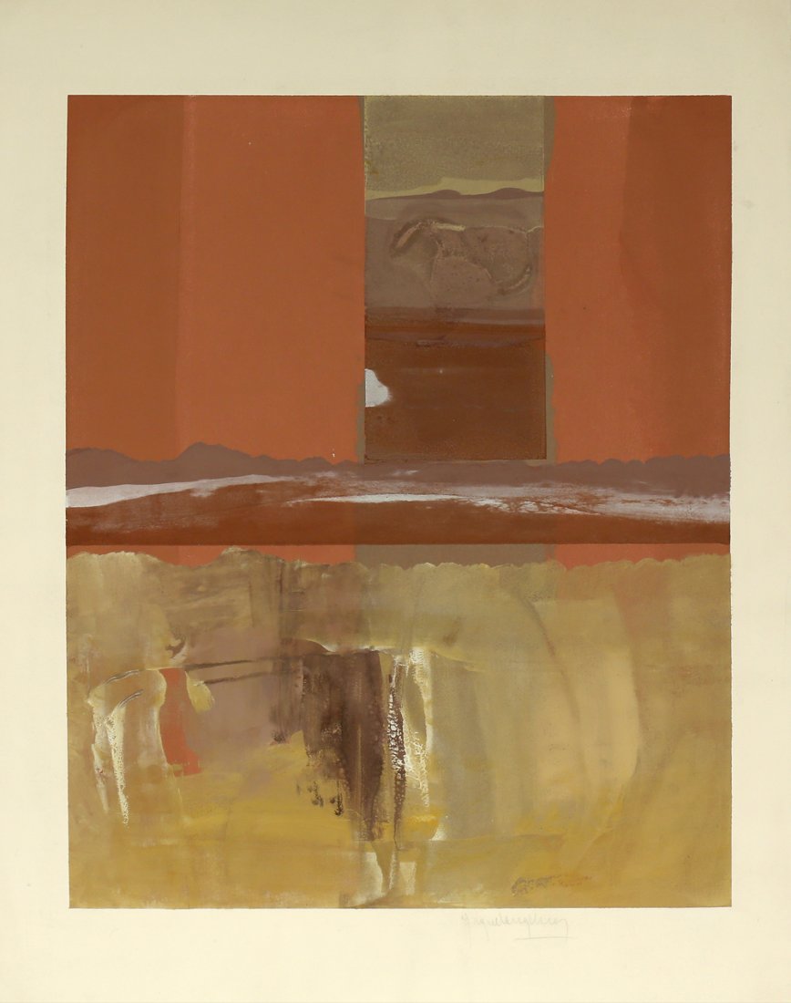 MIGUEL ANGEL RIOS ARGENTINIAN B.1943: A Distant Mirror, lithograph, 13 1/4 x 18 1/4 in (33.7 x 46.4 cm), sheet size 22 x 29 in (55.9 x 74.3 cm), pencil signed upper edge and below image