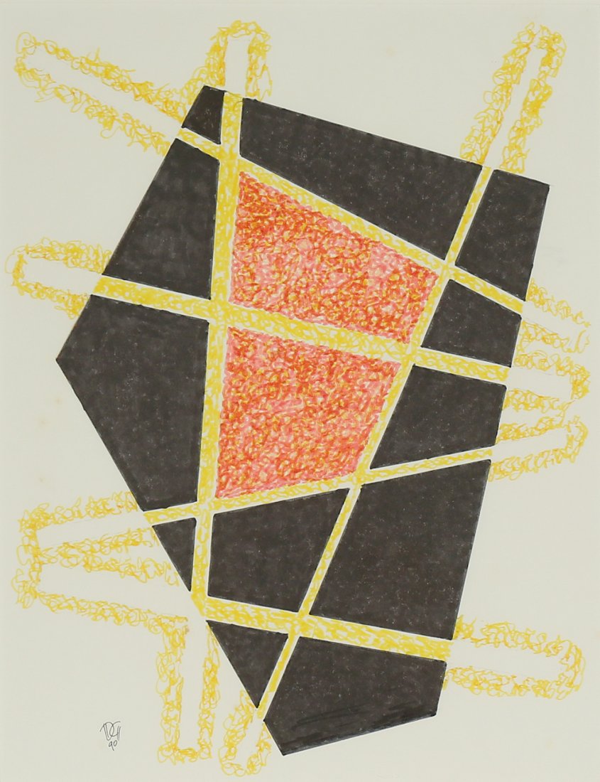 DWINELL GRANT AMERICAN 1912-1991: Untitled, ink on paper, 13 x 10 in (33 x 25.4 cm), signed lower left, dated 1990