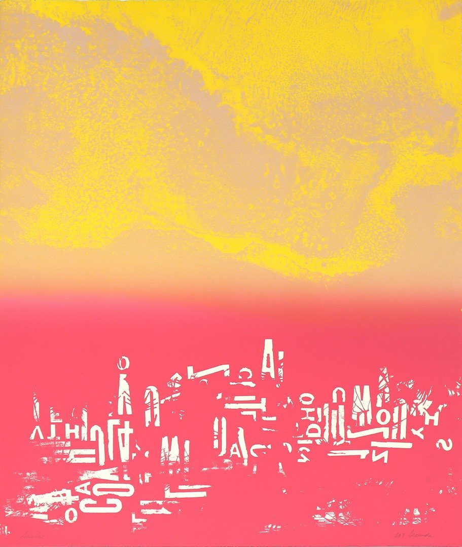 ARTHUR SECUNDA AMERICAN B.1927: Sunrise, serigraph in color, 26 1/2 x 22 in (67.3 x 55.8 cm), signed lower right in pencil