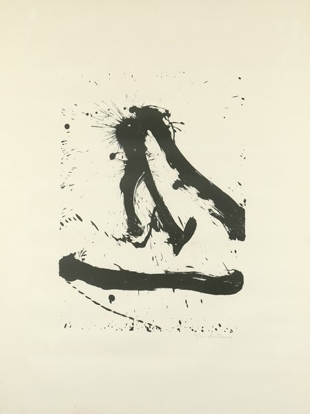 ROBERT MOTHERWELL AMERICAN 1915-1991: Untitled (1966), lithograph, 30 x 22 in (76.2 x 55.8 cm), pencil signed lower right, ED 19/100