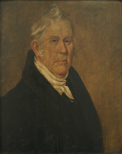 GILBERT STUART (AFTER) AMERICAN 1755-1828: Pair of Pike County, Pennsylvania Portraits (James Barton founder of Milford, PA Cold Spring Water Co. and wife Sarah Barton, daughter of John Biddis, founder of Milford, PA in 1796, Gilber resided),