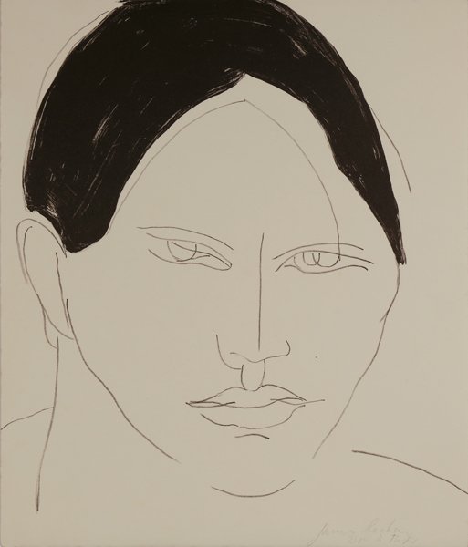 JAMES LECHAY AMERICAN 1907-2001: Portrait, lithograph, 12 1/2 x 10 1/2 in (31.7 x 26.6 cm), pencil signed lower right, The artist was a contemporary of Han Hoffman and a student of Henri Matisse