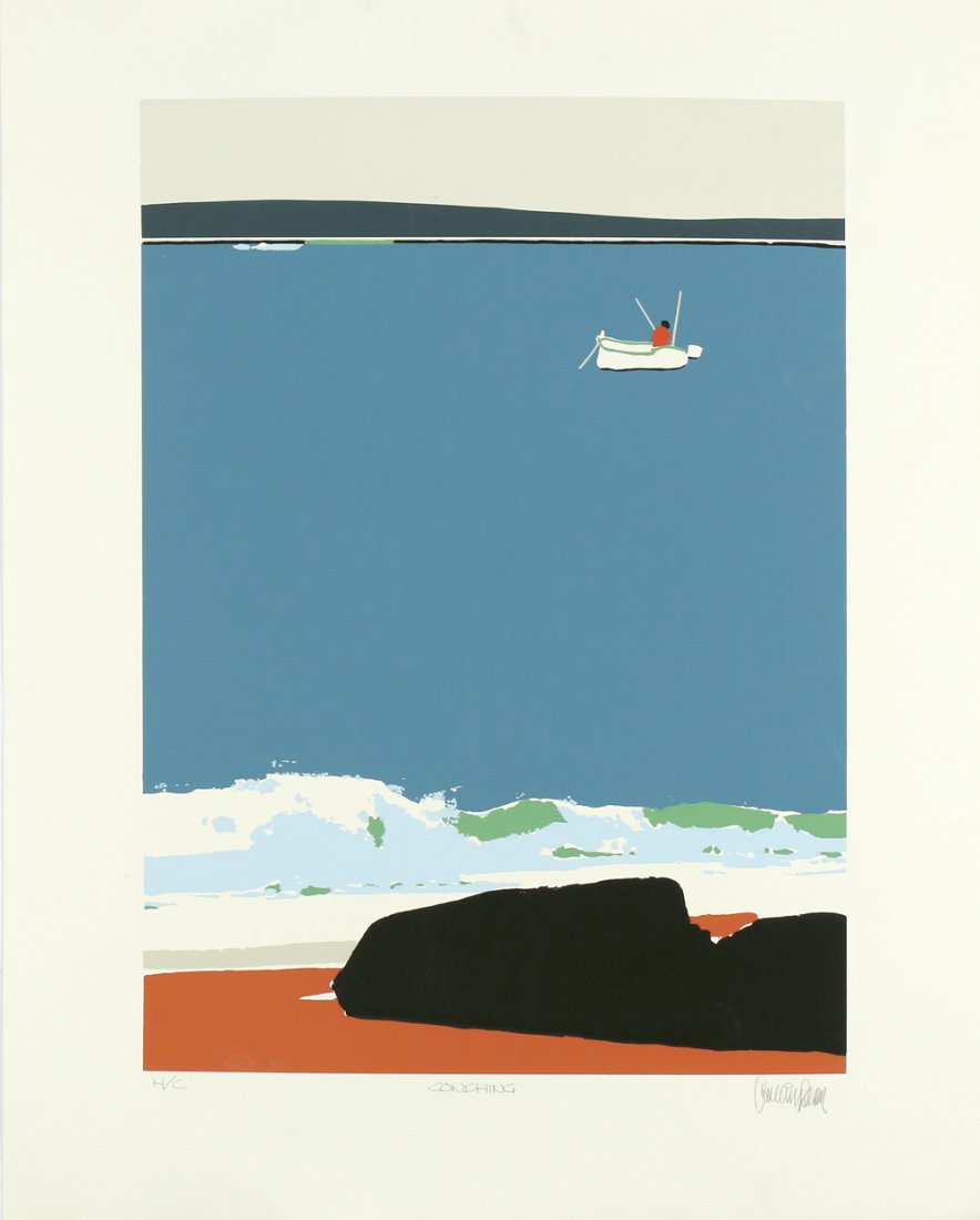 ROBERT CUNNINGHAM AMERICAN B.1924: Conching, serigraph, 26 1/4 x 21 in (66.6 x 53.3 cm), signed lower right, HC