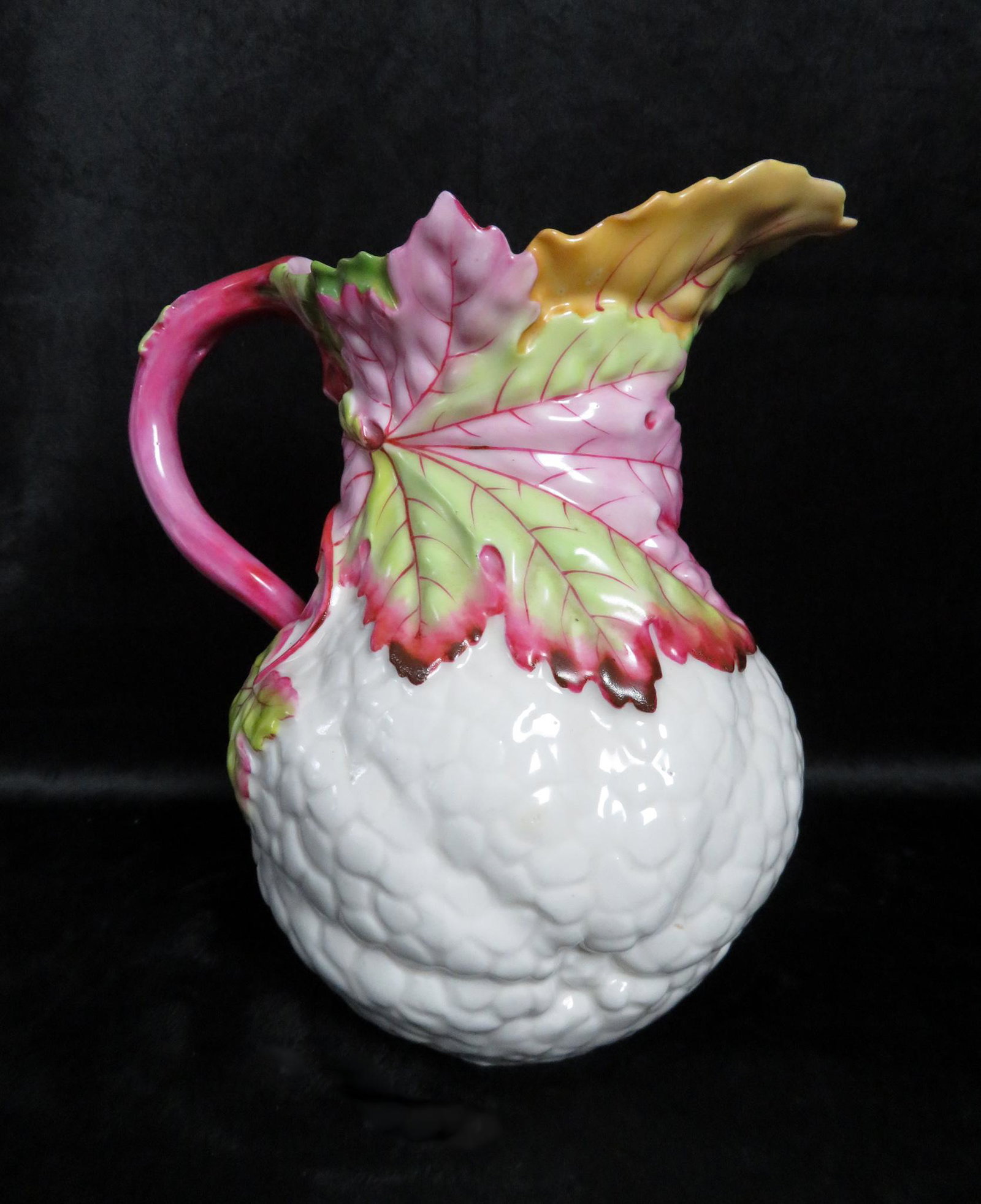Rare c1880 Alfred Stellmacher Amphora Porcelain Pitcher: Manufacturer: Alfred Stellmacher Location of Manufacture: Turn-Teplitz, Austria Period of Manufacture: 1875-1894 Dimensions: 8 1/8"(h) ; 8" from handle to spout Weight: 1 lbs. 13 oz. For your consider