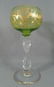 c.1910 French Green Gold Encrusted Wine Hock Glass