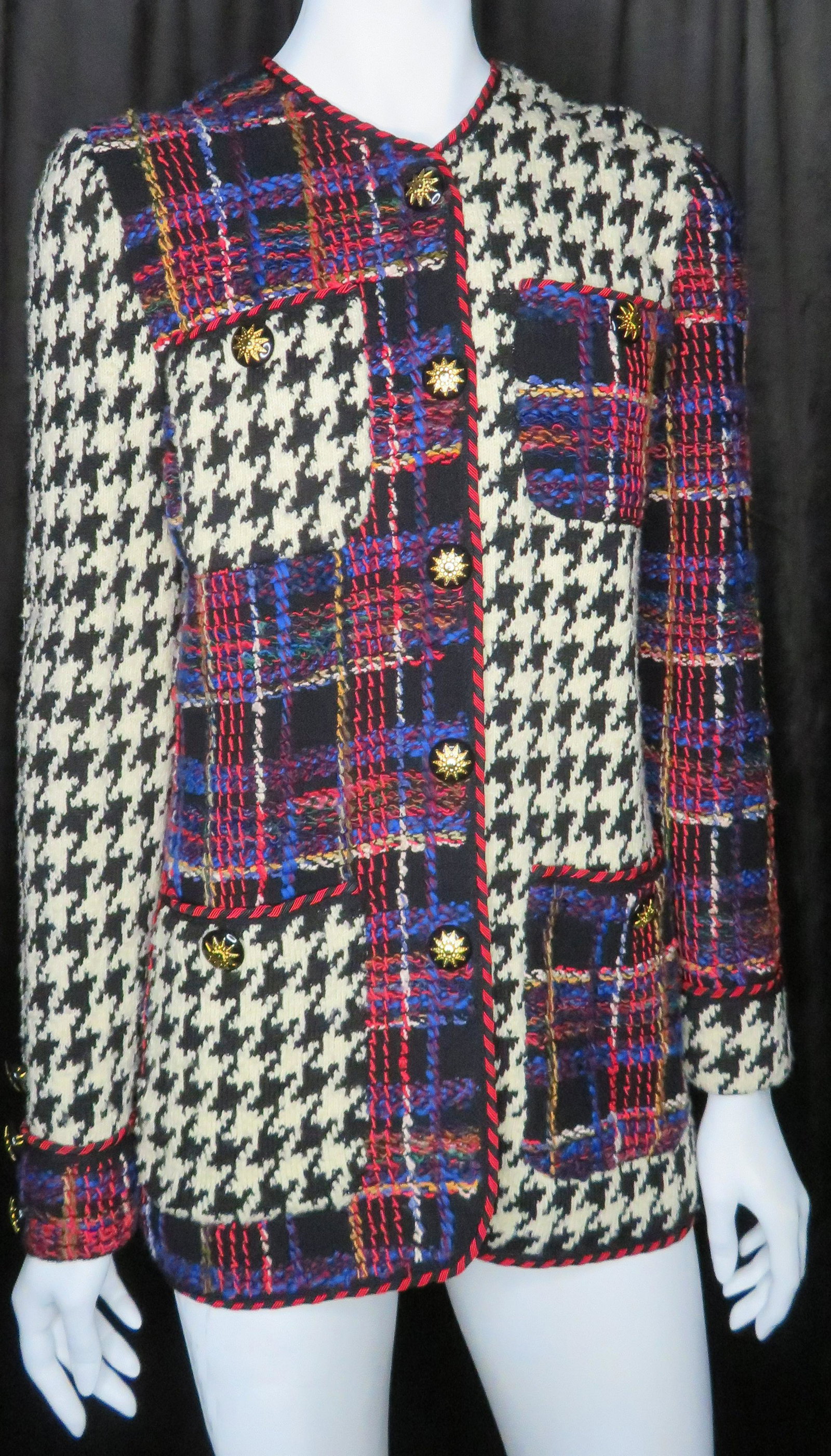 Vintage Adolfo New York Four Pocket Wool Jacket: Designer: Adolfo (Sardina) Location of Manufacture: New York Retailer: Neiman-Marcus Size: US 4 Length: 28" Shoulders: 16" For your consideration is a fabulous (4) pocket, button front wool jacket by 