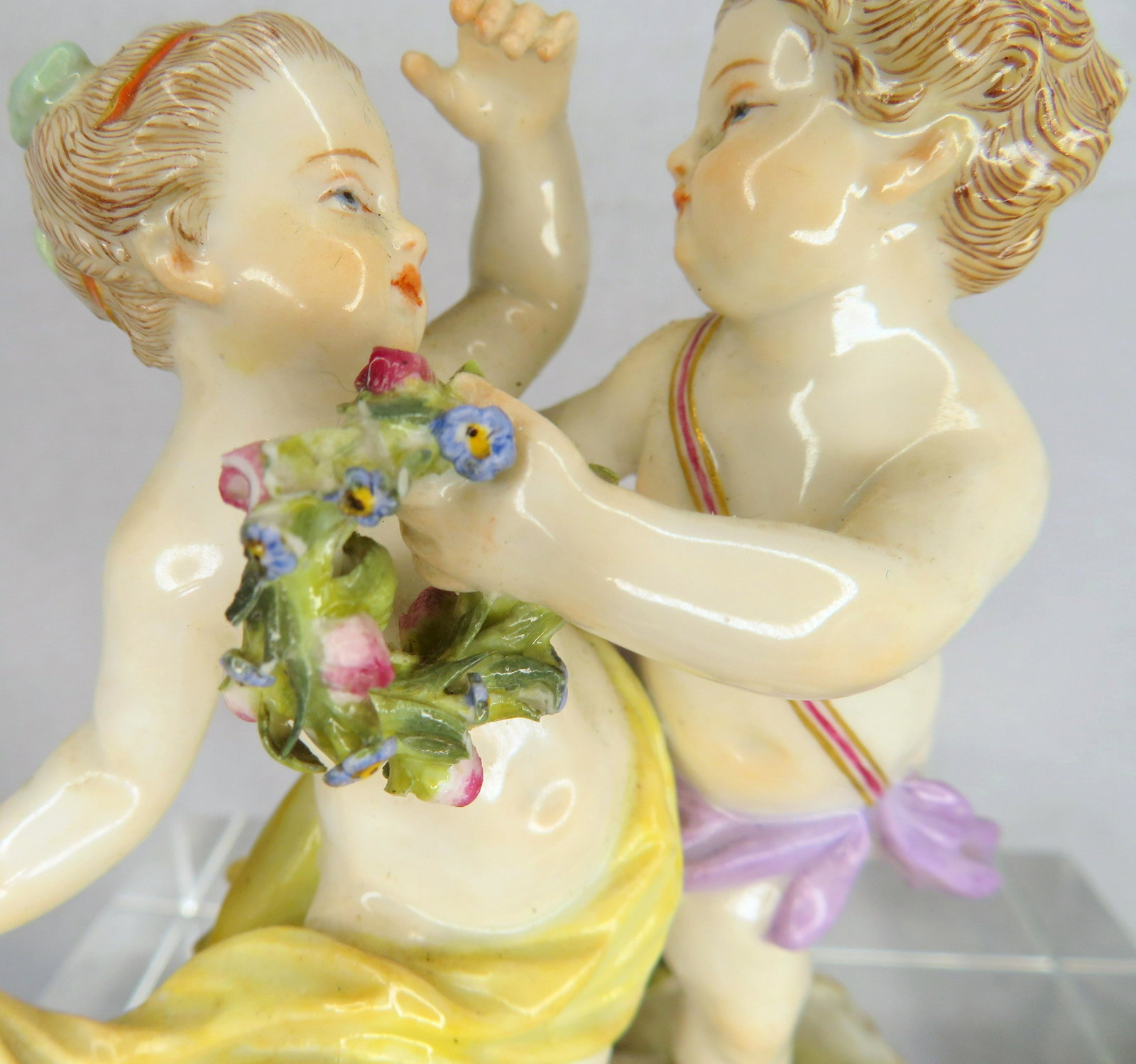 Meissen Porcelain Group - Frolicking Cherubs #2996: Manufacturer: Meissen Location of Manufacture: Germany Period of Manufacture: 19th Century Model Number: 2996 (impressed) Dimensions: 4 1/2"(h) x 3 1/2"(w) x 2 1/4"(d) Weight: 11 ounces For your consi