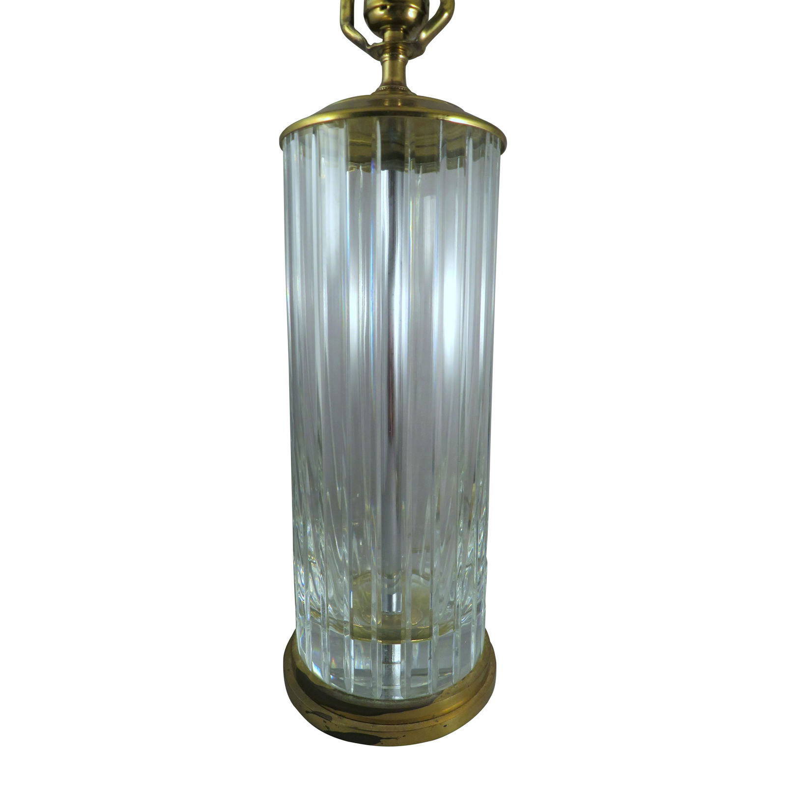 Signed Baccarat French Crystal Cylindrical Table Lamp (1 of 7)