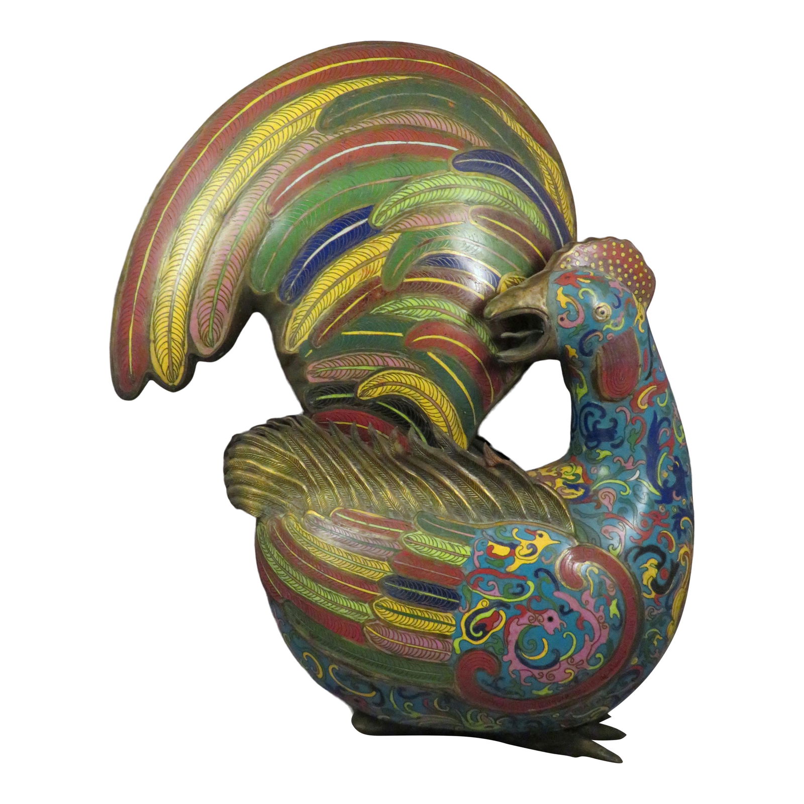 Chinese Republic Period Archaic Cloisonne Rooster (1 of 18)