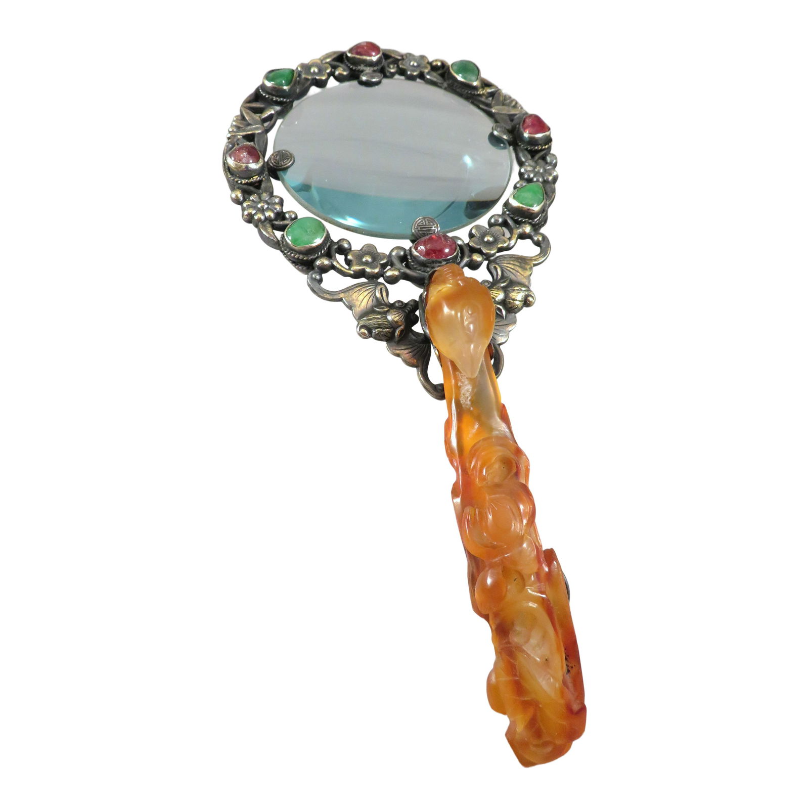Chinese Carved Carnelian Belt Hook Magnifying Glass (1 of 10)