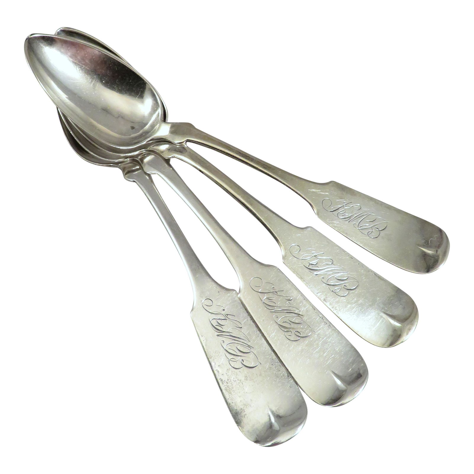 (4) Norton & Seymour Premium Coin Silver Fiddle Spoons (1 of 5)