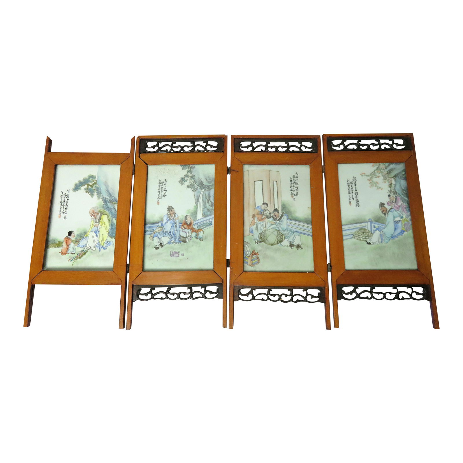 Chinese Republican Period 4 Part Porcelain Table Screen (1 of 16)
