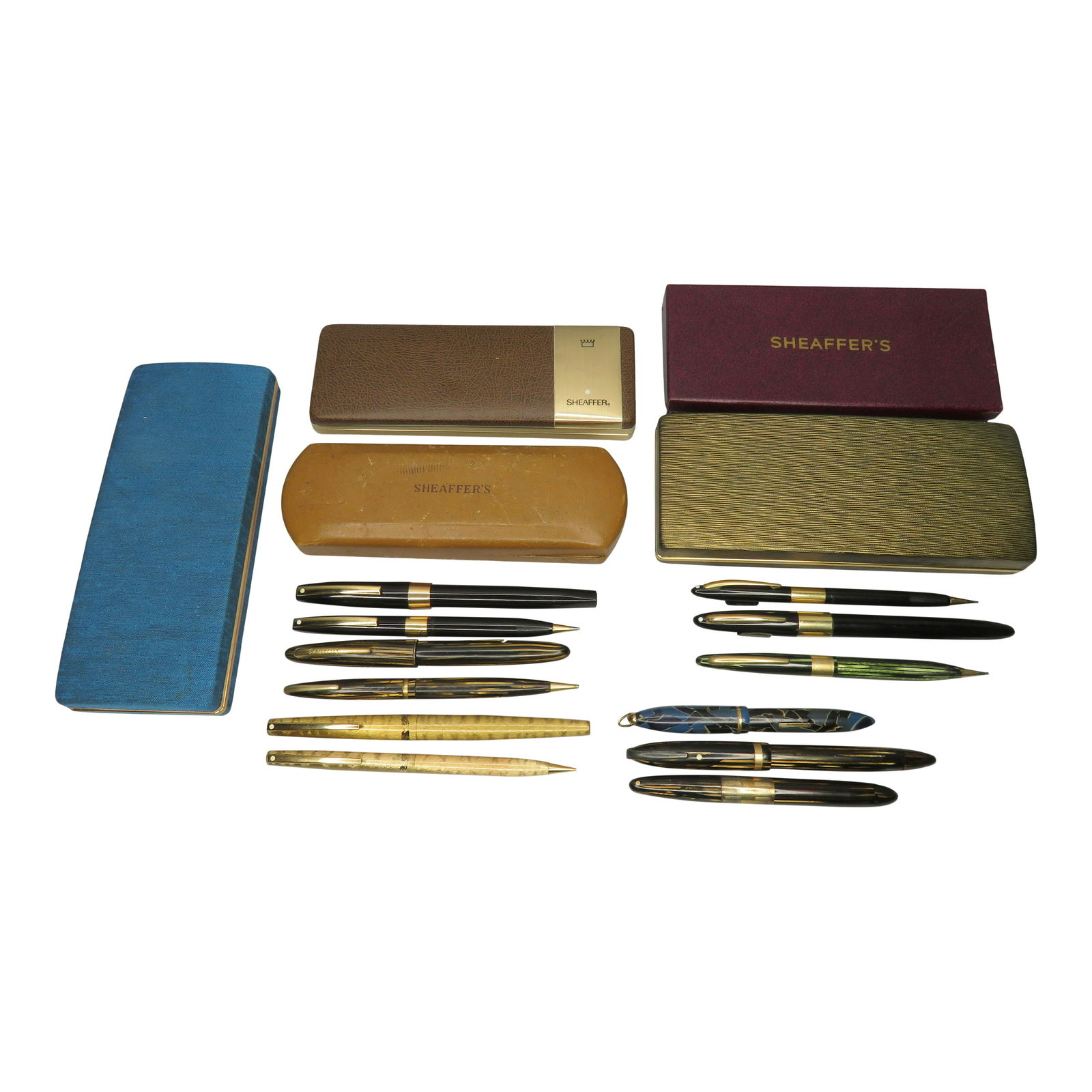 Lot of 12 Antique 14K Sheaffer Fountain Pens & Pencils (1 of 13)