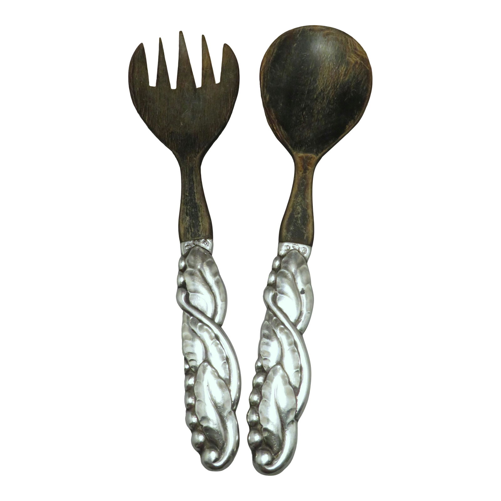 1915-1930 Georg Jensen 830 Silver & Wood Serving Set (1 of 6)