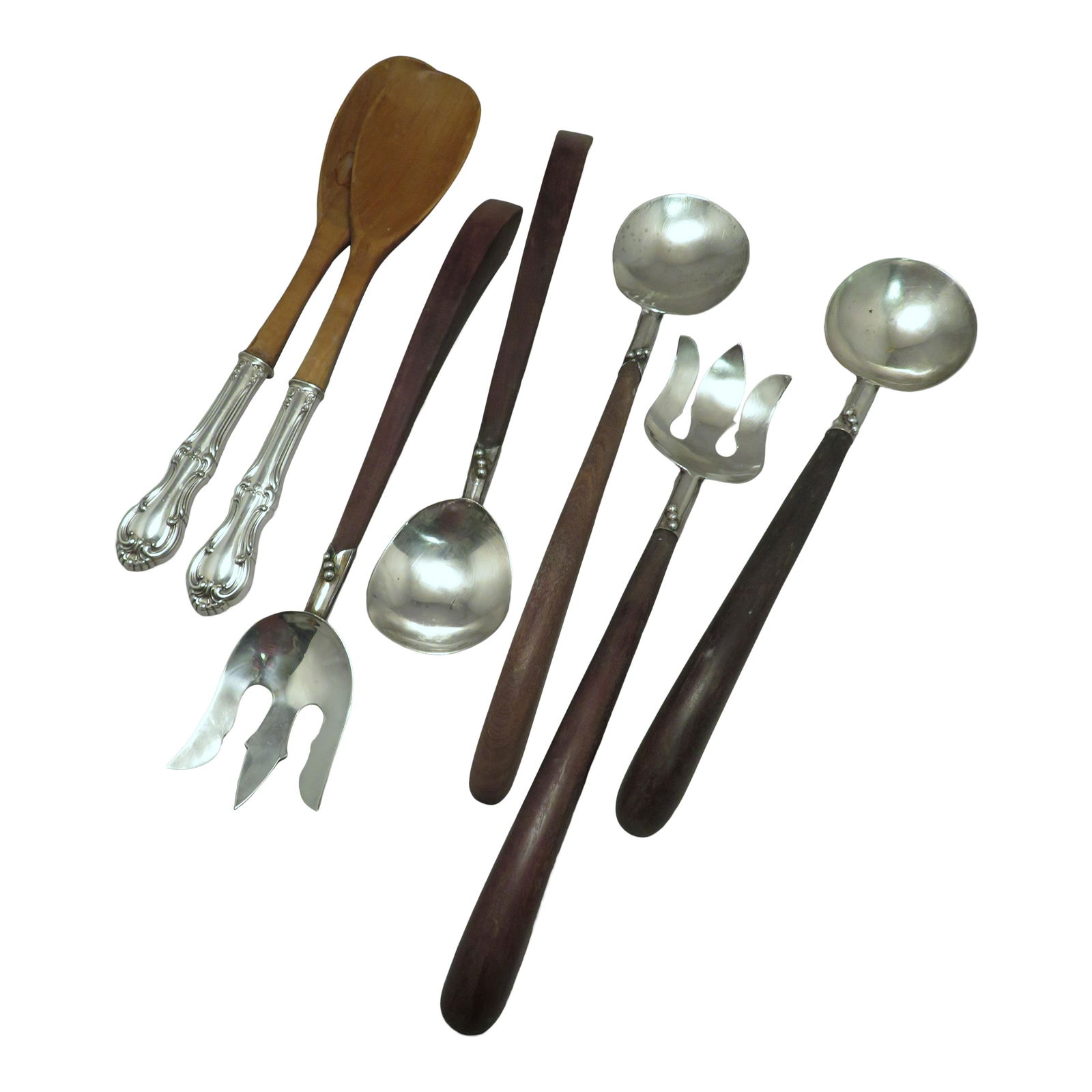 (7) Mexican & American Sterling Wood Serving Utensils (1 of 8)
