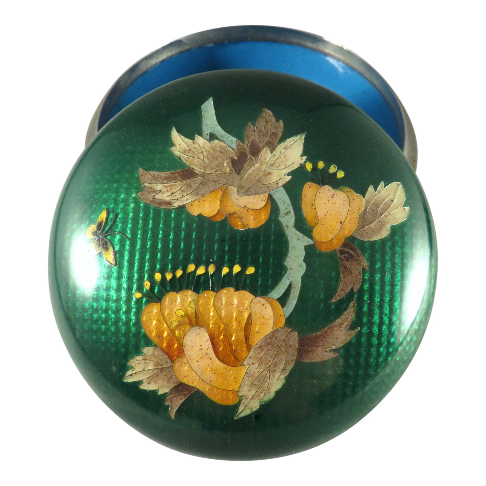 Japanese Meiji Period Round Cloisonne Lidded Box (1 of 7)