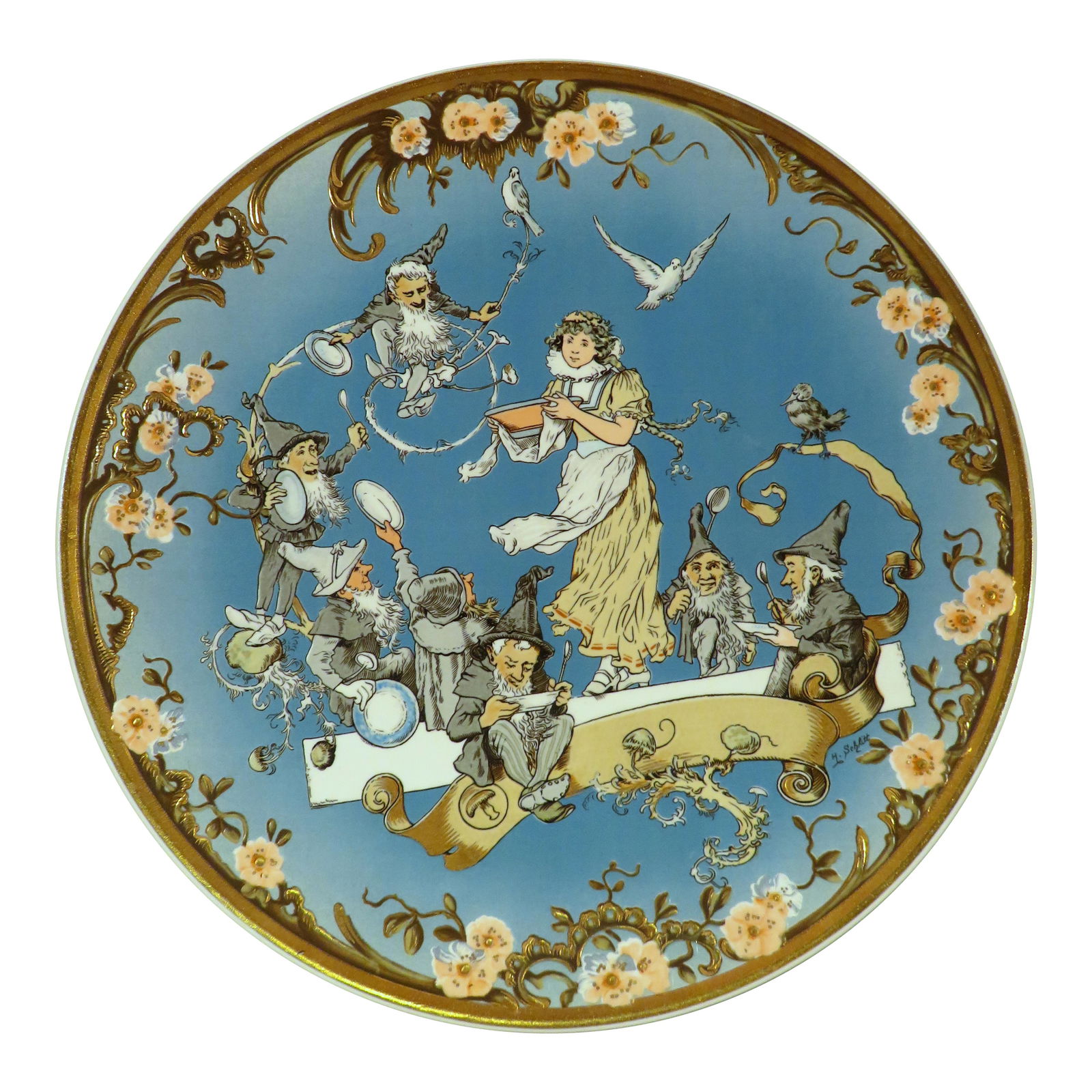 Mettlach Snow White & Seven Dwarves Plaque (1 of 5)