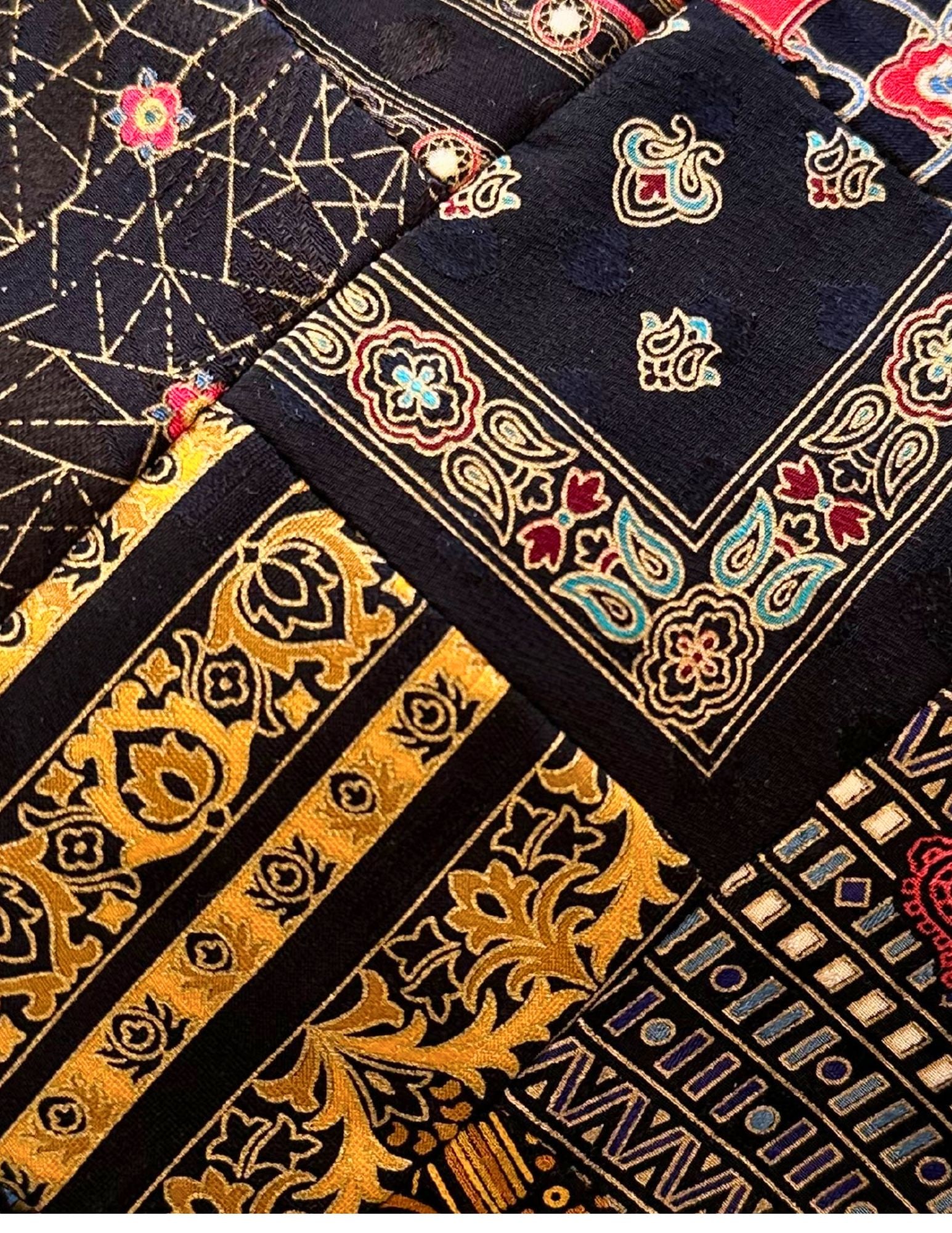 BRIONI, Tie, Patched, Multicolor, Silk, Handmade: Brand: Brioni, Italy, Handmade Color: Multicolor (Color appearance/shade can vary due to lighting, monitors, etc.) Pattern: Patched Material: 100% Silk Width: 3 3/4 inch (9cm) Eligible for In-House Sh