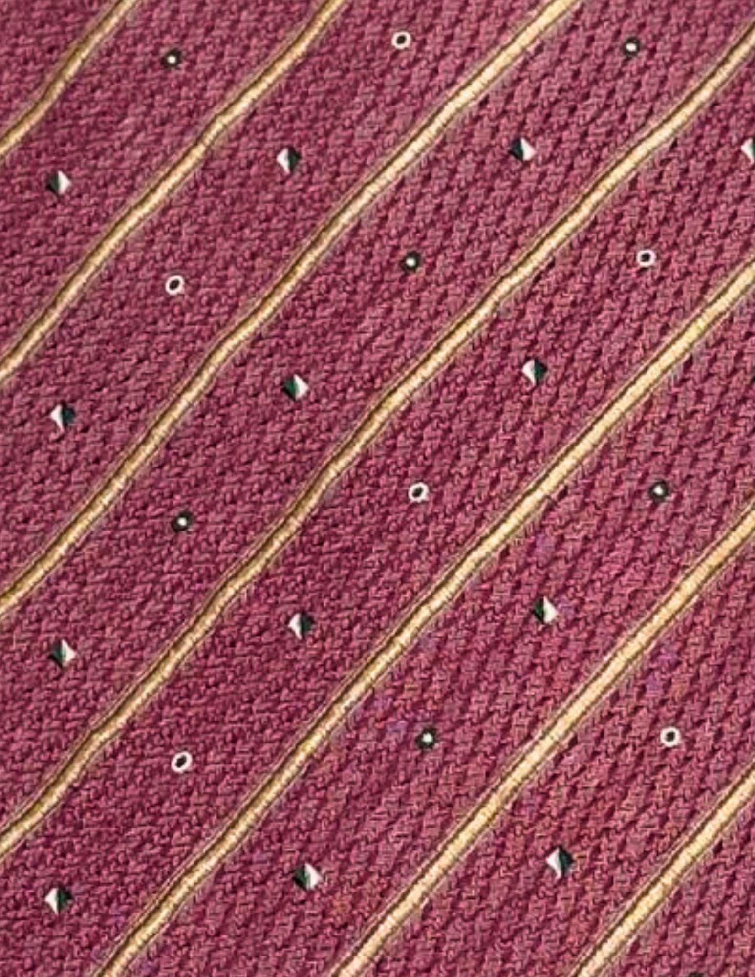 BRIONI, Men's Tie, Pink Gold, Stripe: Brand: Brioni, Italy, Handmade Color: Pink/Gold (Color appearance/shade can vary due to lighting, monitors, etc.) Pattern: Stripe Material: 100% Silk/Textured Width: 3 3/4 inch (9cm) Eligible for In-H