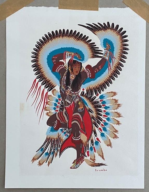 [The Eagle Dance: a small collection of three original: Woodrow Wilson "Woody" CRUMBO â€œPotawatomi” (1912â€”1989, artist). [The Eagle Dance: a small collection of three original silk-screen prints, signed in the print by Crumbo.] Woodrow Wi