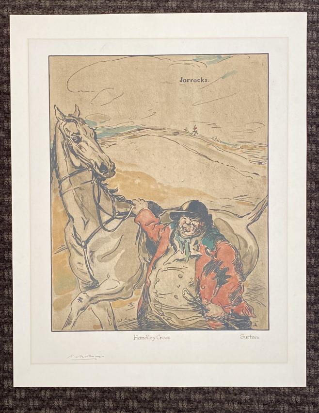 [Characters of Romance] Jorrocks.: Sir William NICHOLSON (1872-1949). [Characters of Romance] Jorrocks. Sir William NICHOLSON (1872-1949). [Characters of Romance] Jorrocks. [London: William Heinemann, 1900] Chromolithograph, signed in
