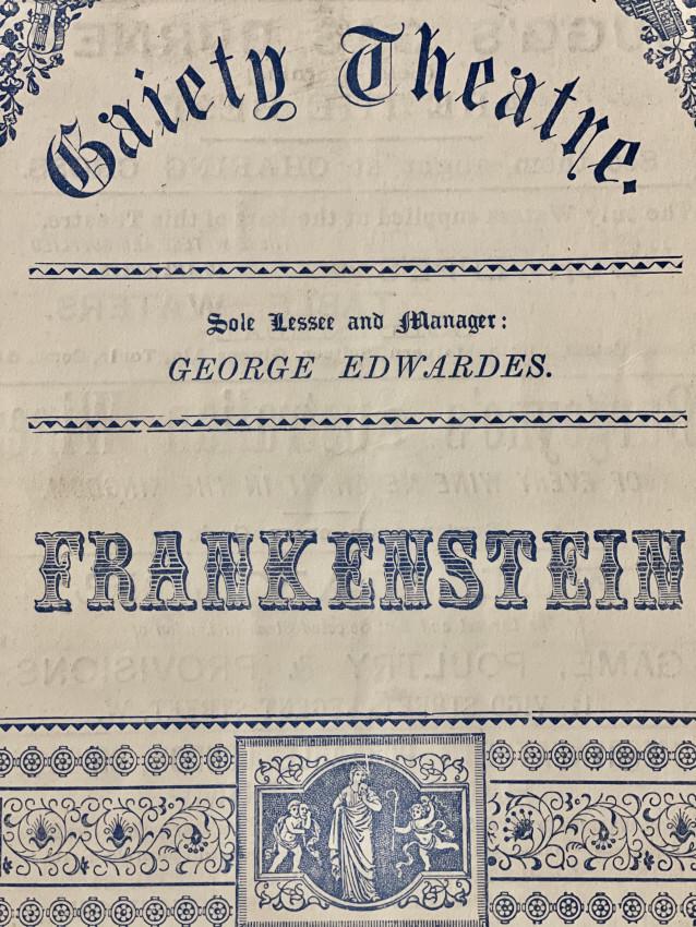 [ WOMEN ; THEATER PLAYBILL] RARE. Frankenstein: A: Richard Henry [pseud. Of Richard Butler and Henry Chance Newton]; George EDWARDS [ WOMEN ; THEATER PLAYBILL] RARE. Frankenstein: A Melodramatic Burlesque in 3 Acts, London (1887) A woman as Dr. Franke