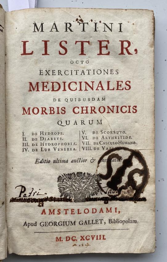 Martin LISTER Octo Exercitationes Medicinales 1698 (1 of 9)
