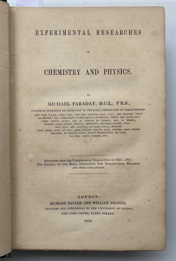 M. FARADAY Experimental Researches 1st ed. 1859 (1 of 7)