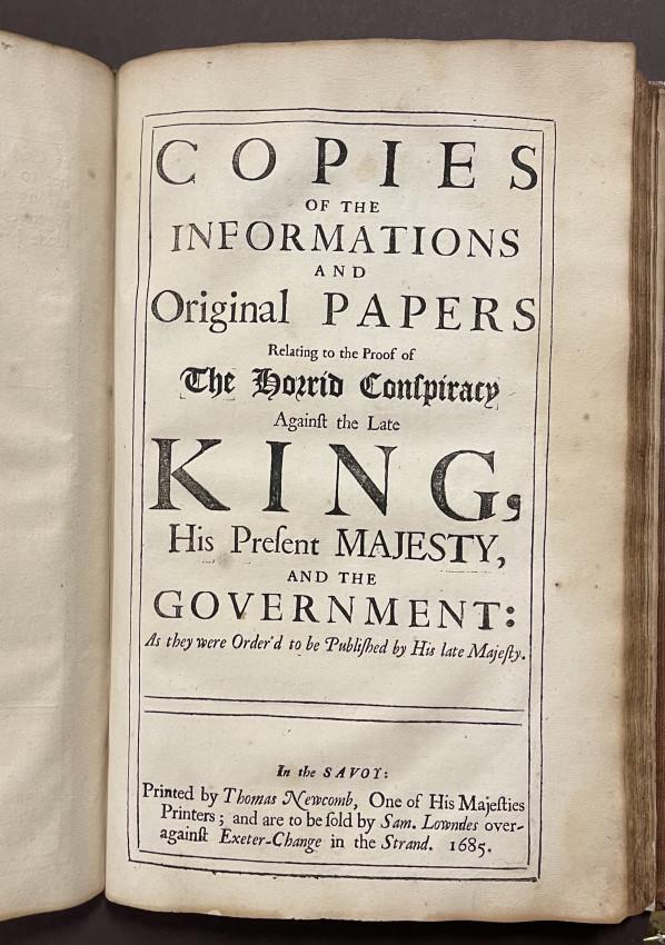 [SPRAT. Rye House Plot] True Account 1685 2nd ed (1 of 7)