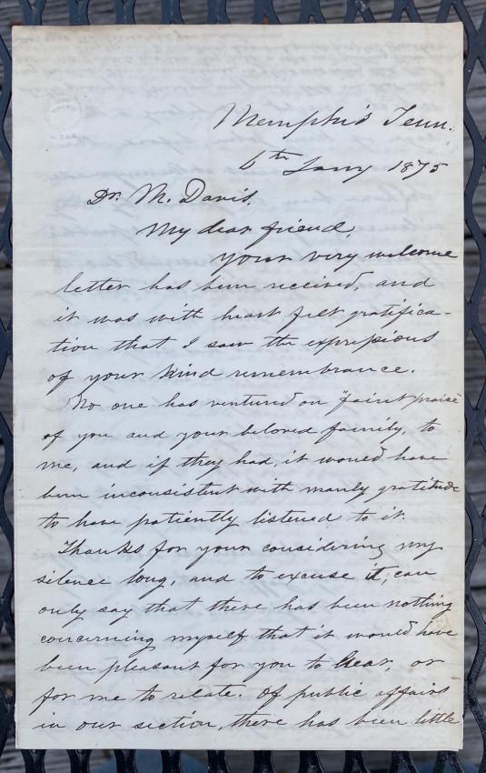 Jefferson DAVIS ALS to good friend his UK Doctor 1875 (1 of 7)