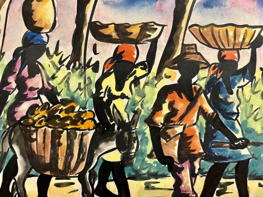 F JOSEPH [CONTEMPORARY ART]  5 Haitian w/col paintings (1 of 6)