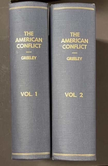 H. GREELEY American Conflict 2 vol 1865 with large map (1 of 9)