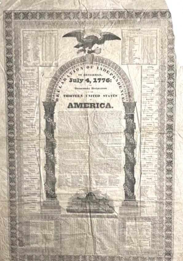 U.S. Declaration of Independence Broadside 1832 (1 of 9)