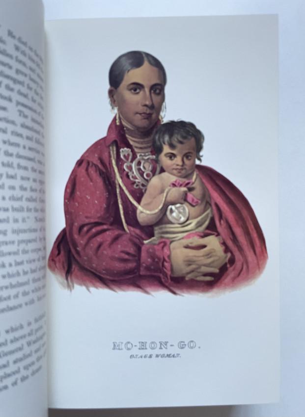 MCKENNEY HALL INDIAN TRIBES OF NORTH AMERICA BOOKS: The two-volume facsimile of History of the Indian Tribes Of North America With biographical Sketches and Anecdotes of the Principal Chiefs bound in full tan leather bindings having gilt highlights rep