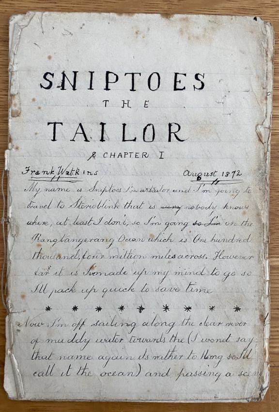 Frank WATKINS manuscript children's story 1872 (1 of 6)