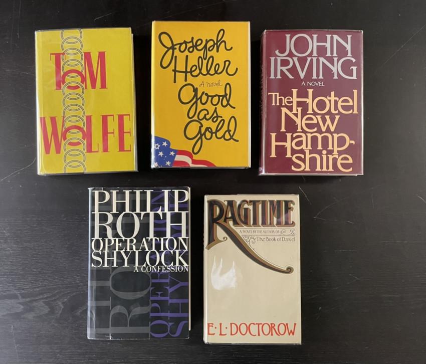SIGNED MODERN FICTION 5 BOOKS ROTH, Irving, others: Offered by John Bale Books LLC. jbalebooks@gmail.com Five modern literary titles by important authors, all signed or with laid-in signatures. See images. Titles include John Irving&r