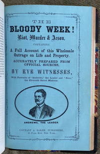 1863 Draft Riots in New York, a sammelband of contemporary works, including very rare pamphlets: Sammelband of 1863 Draft Riots in New York pamphlets[The Draft Riots in New York City, 13-16 July 1863]. A sammelband, including one lengthy pamphlet, two shorter pamphlets, two extracts from