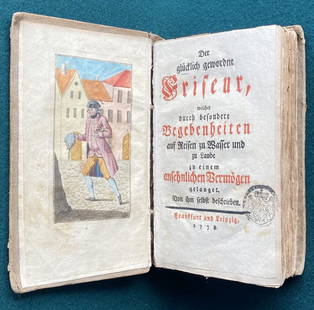 Der glucklich gewordne Friseur [The Happy Hairdresser] ? very rare anonymous 1778 novel.: [ANONYMOUS]. [The Happy Hairdresser…] Der glucklich gewordne Friseur, welcher durch besondere Begebenheiten auf Reisen zu Wasser und zu Lande zu einem ansehnlichen Vermogen gelanget. Von