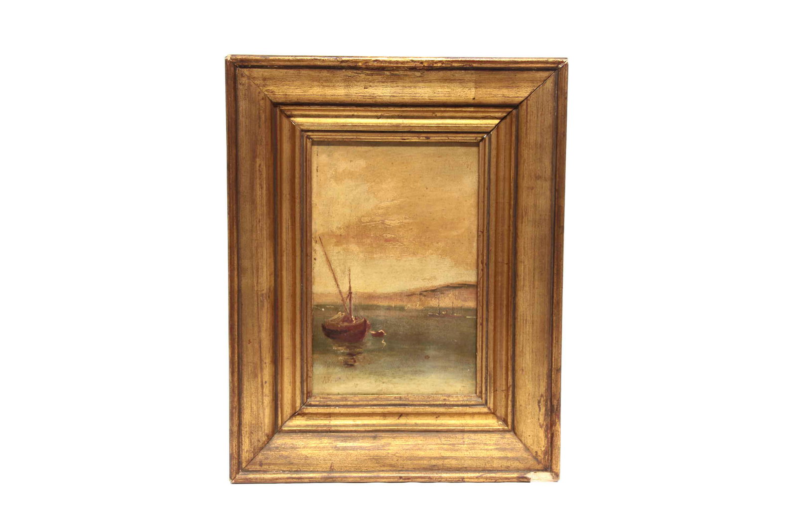 Alfredo Keil (1850-1907) "Barca": Alfredo Keil (1850-1907) "Barca" Óleo sobre tabla - Firmado 30x19 cm