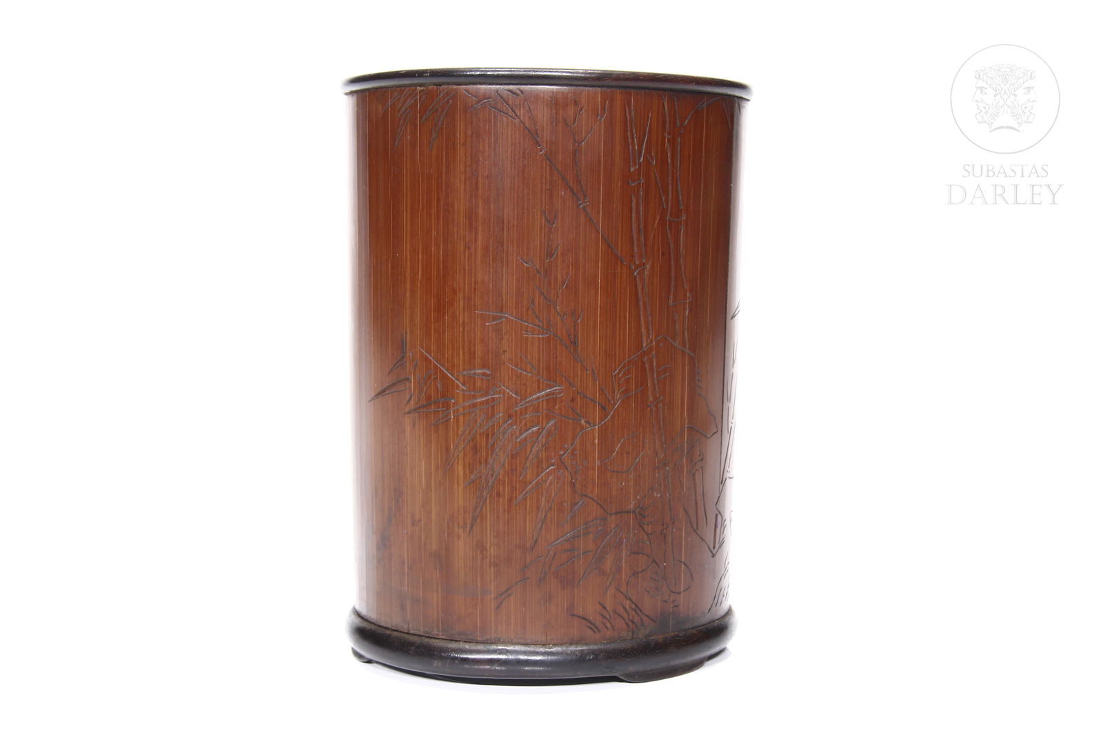 Bamboo brush holder, Qing dynasty. (1 of 7)