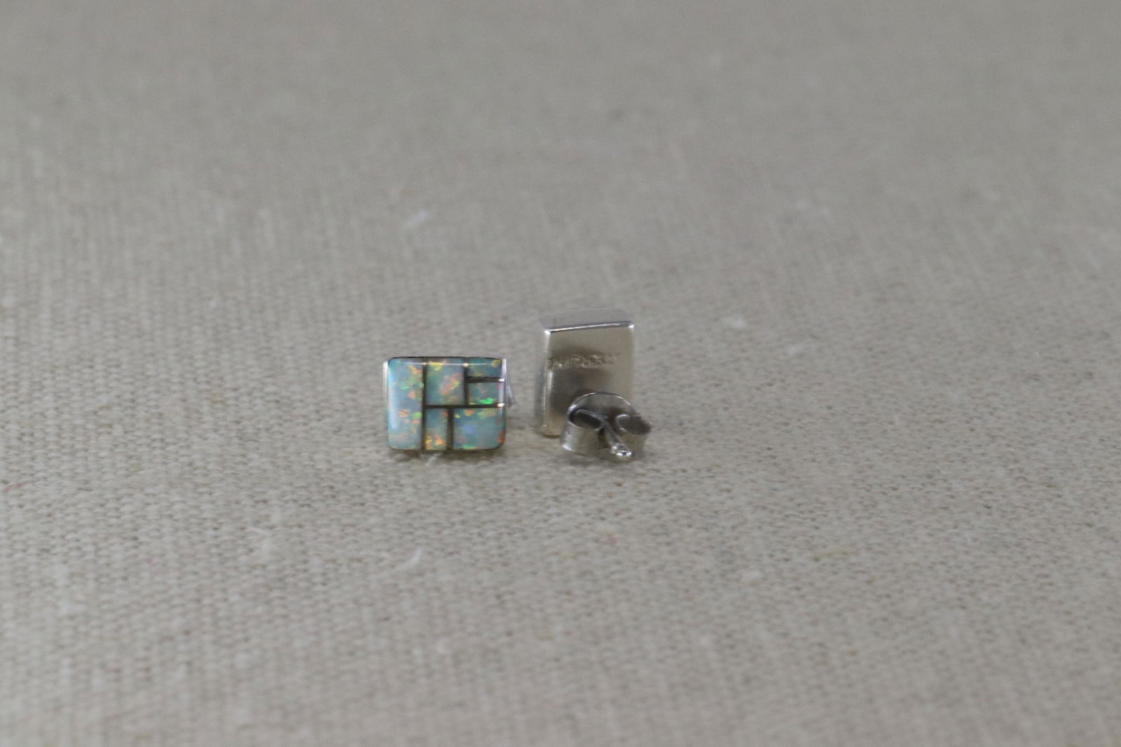 Ladies 925 Silver Opal Earrings (1 of 3)