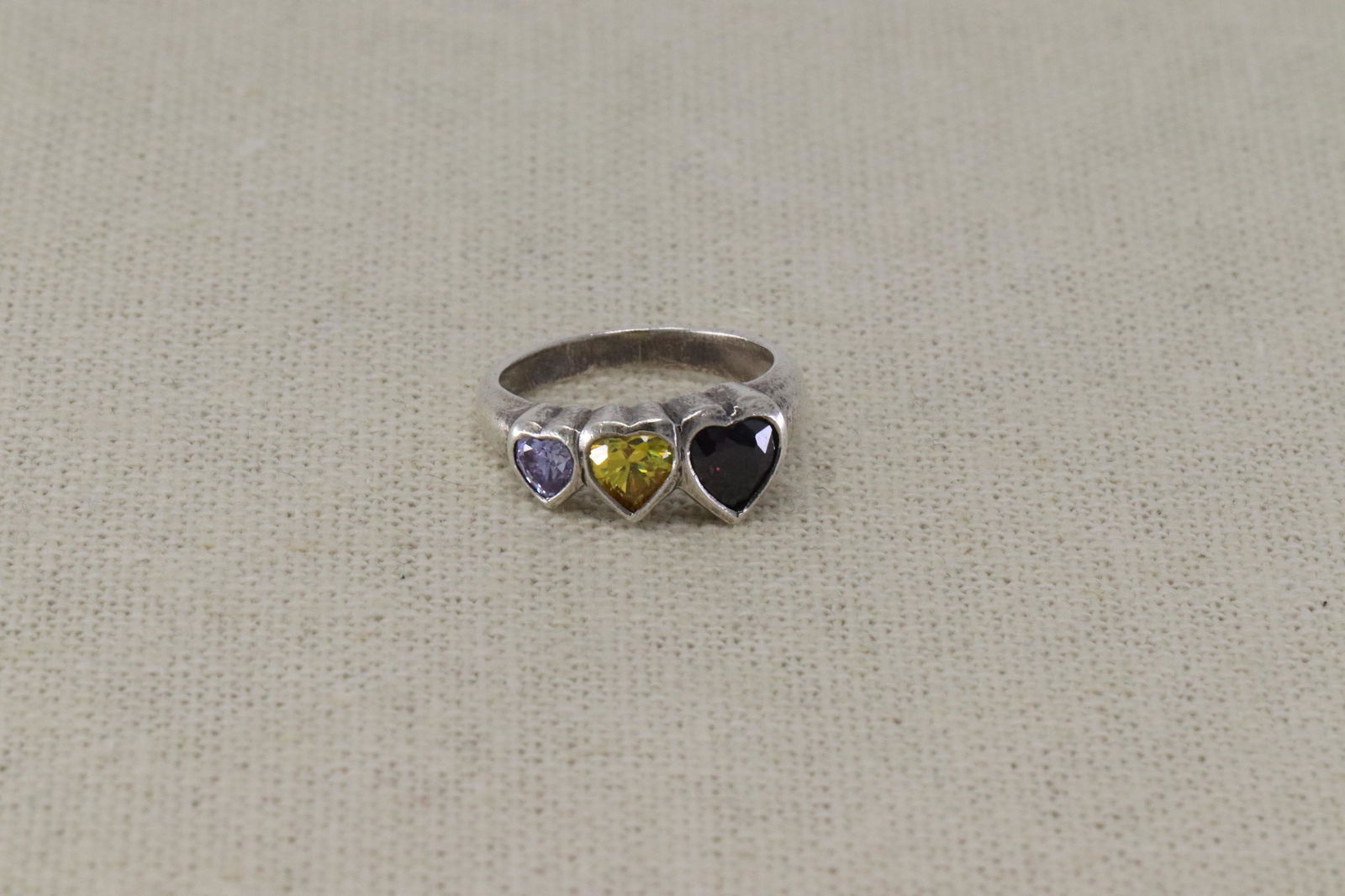 Ladies 925 Silver Multicolor Stone Ring (1 of 3)