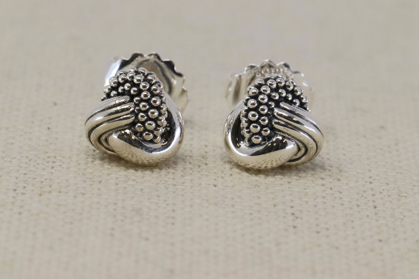 LAGOS Caviar Sterling Silver Three Part Knot Stud (1 of 4)